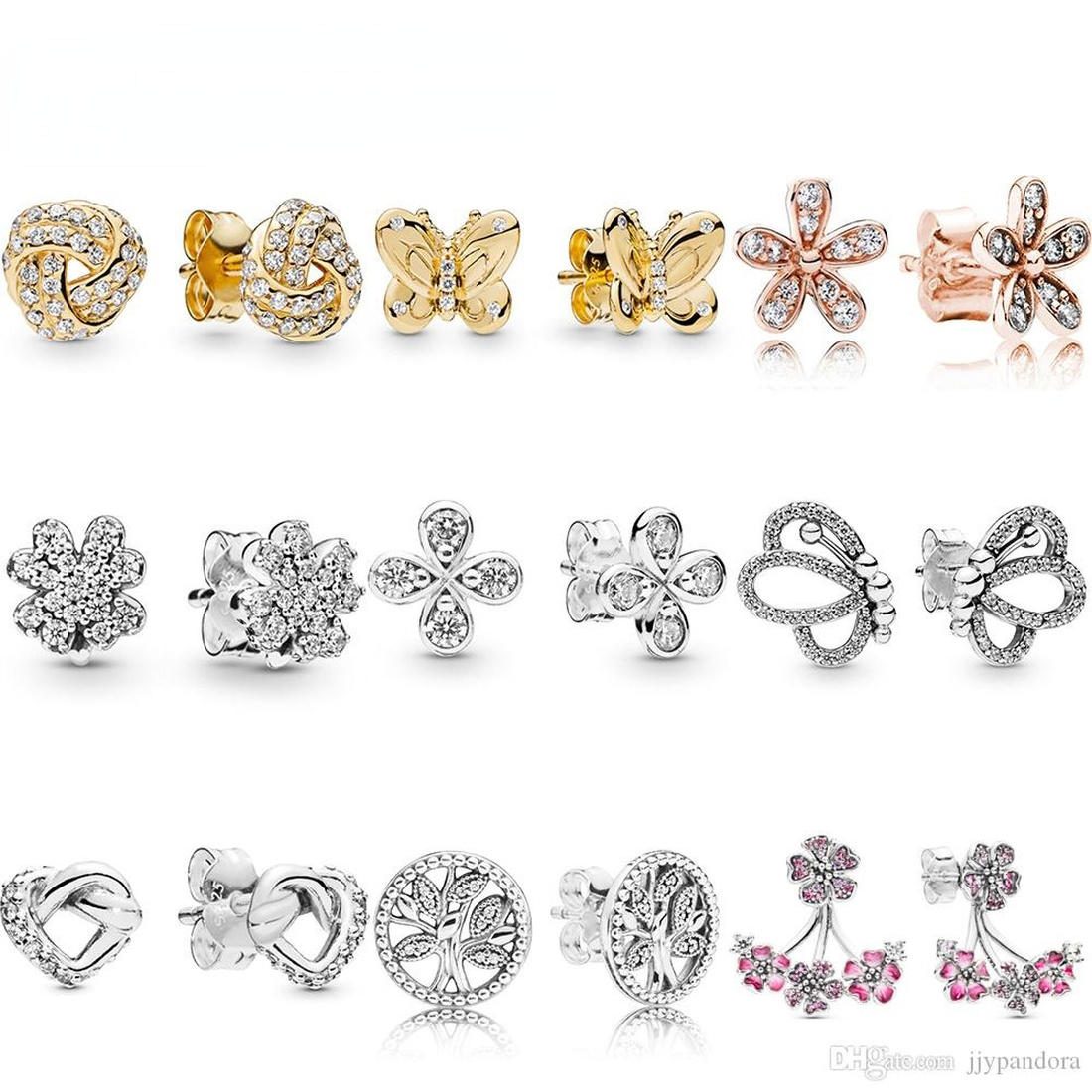 Designer Jewelry 925 Silver Earring heart Ear Studs fit Pandora Four Petals Decorative Butterfly Silhouette Clover love Earrings European Style Murano, Black
Designer Jewelry 925 Silver Earring heart Ear Studs fit Pandora Four Petals Decorative Butterfly Silhouette Clover love Earrings European Style Murano, Black