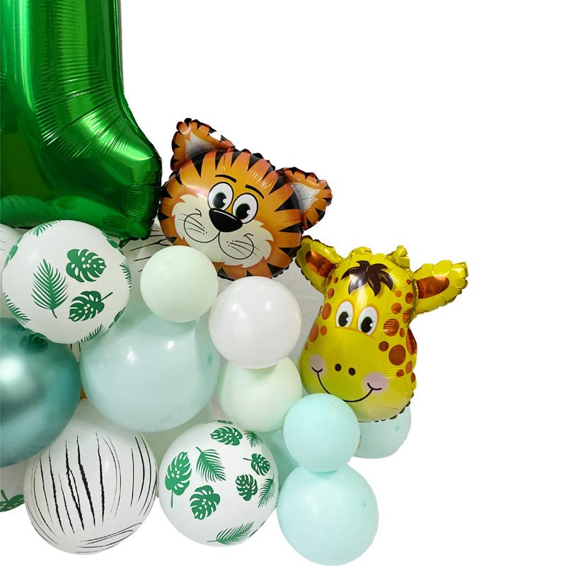 Party Decoration Happy 1 2 3 4 5 Years Birthday Safari Animal Balloons Set Baby Shower It039s A Boy Forest Jungle Green Foil Nu2696315590