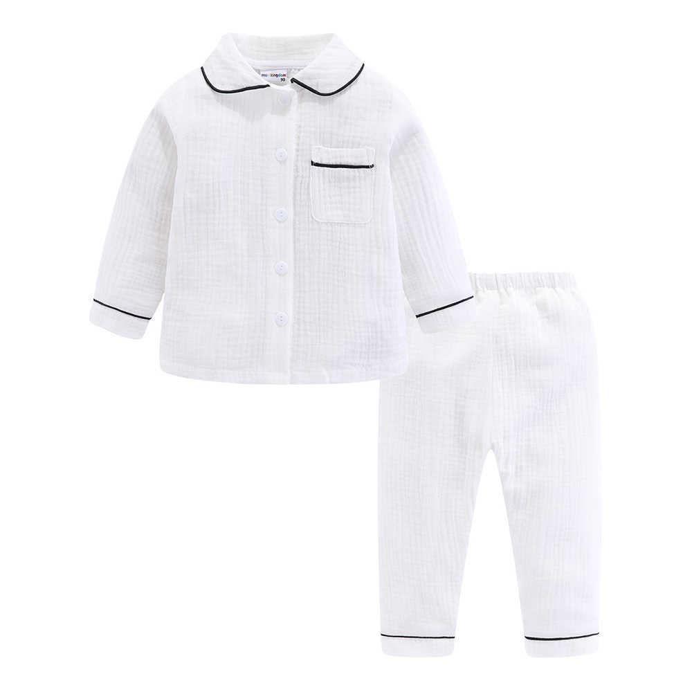 Mudkingdom Boys Pajamas Set Plain Collared Long Sleeve Spring Autumn Kids Sleepwear Clothes 210615