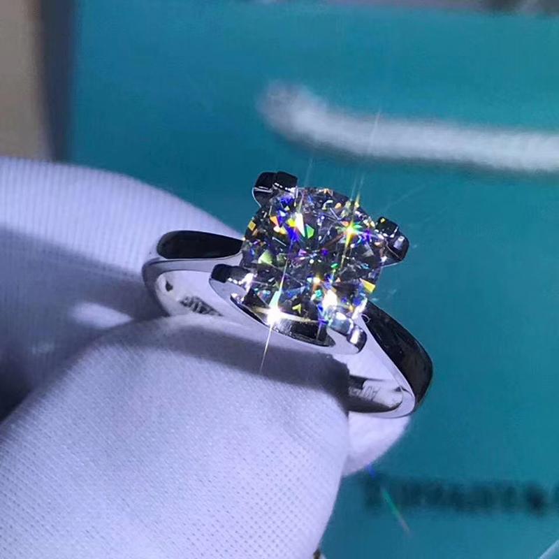 Cluster Rings 18K White Gold Ring Moissanite Stone Simple Design Round Cut For Women Girlfriend Engagement Proposal, Golden;silver
Cluster Rings 18K White Gold Ring Moissanite Stone Simple Design Round Cut For Women Girlfriend Engagement Proposal, Golden;silver