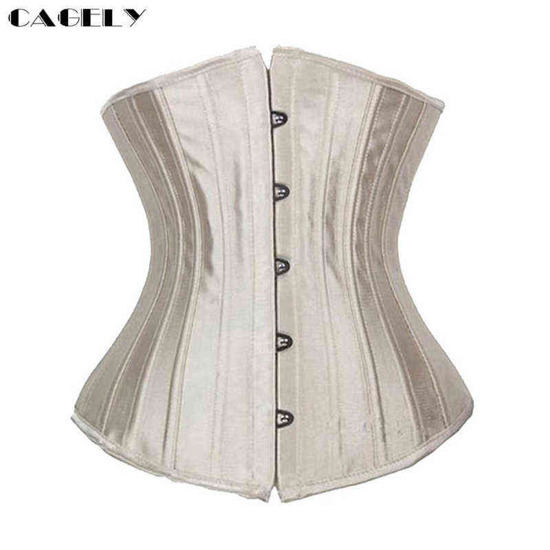 26 Spiral Steel Boned Corset Waist Trainer Cincher Bustier Top Busk Corselet Sexy Lacing-up Clothing Slimming Underwear Lingerie 211112
