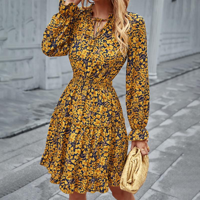 Casual Dresses Autumn And Winter Basic Dress Women' Fashion V-neck Long-sleeved Slim Waist Thin Floral Print Retro, Pink
Casual Dresses Autumn And Winter Basic Dress Women' Fashion V-neck Long-sleeved Slim Waist Thin Floral Print Retro, Pink