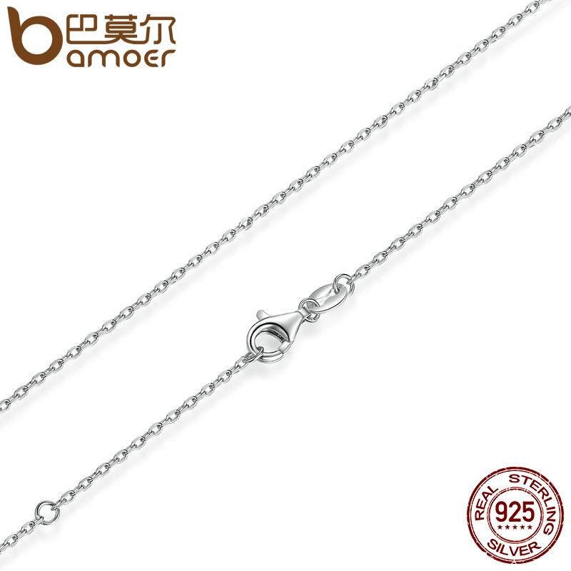 Chains BAMOER Classic Basic Chain 100% 925 Sterling Silver Lobster Clasp Adjustable Necklace Fashion Jewelry SCA009-45
Chains BAMOER Classic Basic Chain 100% 925 Sterling Silver Lobster Clasp Adjustable Necklace Fashion Jewelry SCA009-45