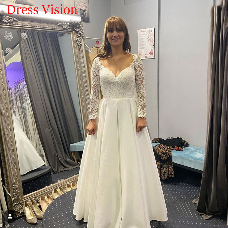 Sexy Lace V-neck Long Sleeves Wedding Dresses Wedding Bridal Gowns Vestidos De Novia Robe De Marie, White
Sexy Lace V-neck Long Sleeves Wedding Dresses Wedding Bridal Gowns Vestidos De Novia Robe De Marie, White