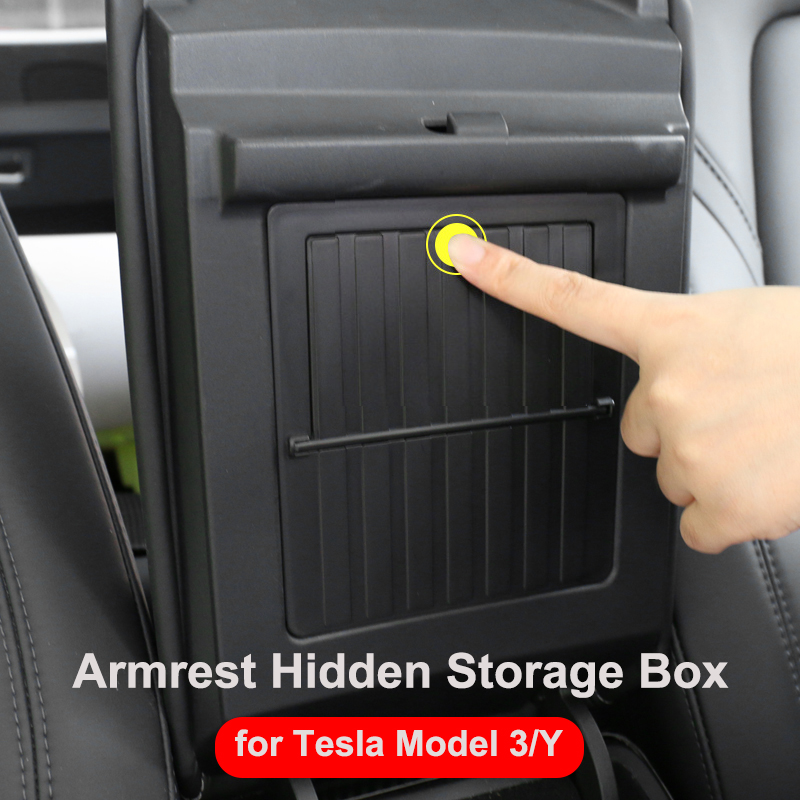 Car Armrest Hidden Storage Organizer Box For Tesla Model 3 Y 2017-2021 Interior Modification Accessories Center Console Case Auto Parts