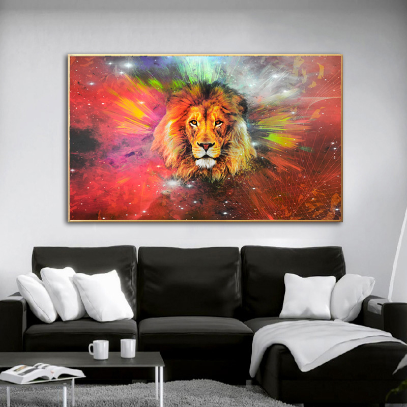 Colorful Lion Poster Wall Art Pictures For Living Room Canvas Painting Modern Home Decor Funny Animal Quadros Indoor Decoration