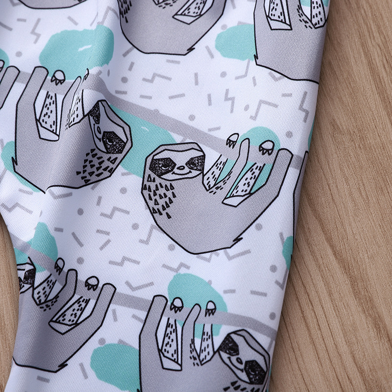 Baby Girls Boys Clothes Sets Spring Autumn Fashion Child Outfits Black Sloth Branch-Printed Long-Sleeve Hoodie Pantsuit Kids Clothing