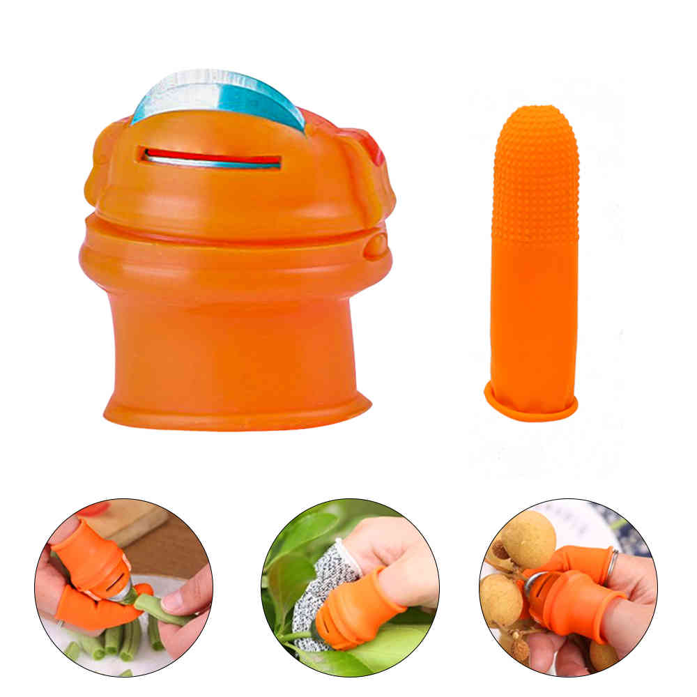 Thumb Knife Kitchen Garden Finger Cutter Finger Protector Fruit and Vegetable Picker for Quickly Cutting Vegetables Plant Orange