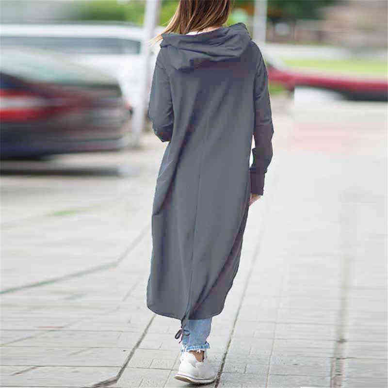 Spring Long Style Women's Zipper Coat Hoodie Sweatshirt Zip Up Jacket Tops Corduroy Long Sleeve Personality Street S Hoodie 211108