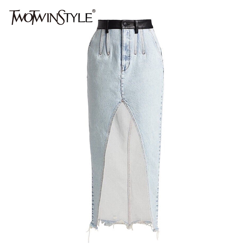 Casual Patchwork Tassel Denim Skirt For Women High Waist Middle Split Hit Color Midi Skirts Female Summer 210521, Blue
Casual Patchwork Tassel Denim Skirt For Women High Waist Middle Split Hit Color Midi Skirts Female Summer 210521, Blue