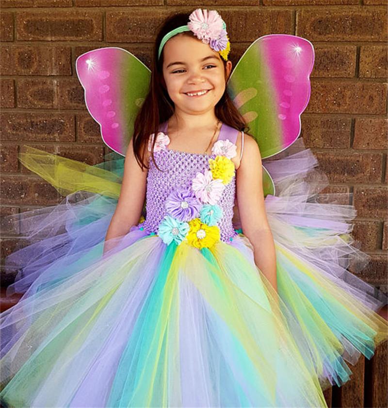 Girl's Dresses Colorful Girls Flower Tutu Dress Baby Fluffy Tulle Tutus With Butterfly Wing And Headband Set Kids Party Cosplay Costume, Multi
Girl's Dresses Colorful Girls Flower Tutu Dress Baby Fluffy Tulle Tutus With Butterfly Wing And Headband Set Kids Party Cosplay Costume, Multi