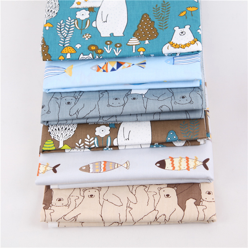 2 Color Home Supplies Patchwork Sewing Gift Accessories 6 Sheets Floral Print Cloth Material 20x25CM DIY Handmade Cotton