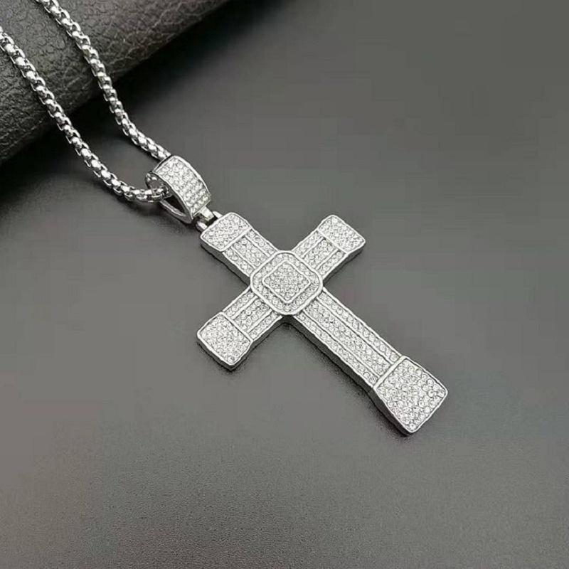 Pendant Necklaces POTCET Neutral Stainless Steel Catholic Cross Titanium Necklace Geometric Fashion Hip Hop Party Jewelry, Silver
Pendant Necklaces POTCET Neutral Stainless Steel Catholic Cross Titanium Necklace Geometric Fashion Hip Hop Party Jewelry, Silver