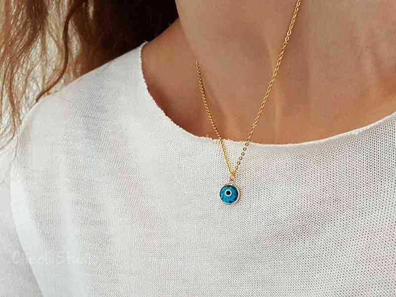 Baby Blue Evil Eye Beaded Choker Necklace G1206