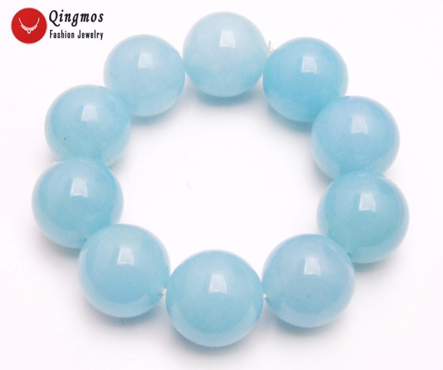 Beaded, Strands Qingmos Natural Sky-Blue Round Jades Bracelet For Women With 20mm High Quality Fine Jewelry 7.5'' Bra368, Black
Beaded, Strands Qingmos Natural Sky-Blue Round Jades Bracelet For Women With 20mm High Quality Fine Jewelry 7.5'' Bra368, Black