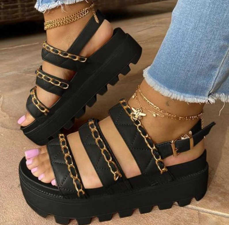 Women Sandals Platform Heels Flat Shoes Chain Decoration Ladies Summer Fashion Outdoor Female Beach Footwear 2021 New Y0714, Red
Women Sandals Platform Heels Flat Shoes Chain Decoration Ladies Summer Fashion Outdoor Female Beach Footwear 2021 New Y0714, Red