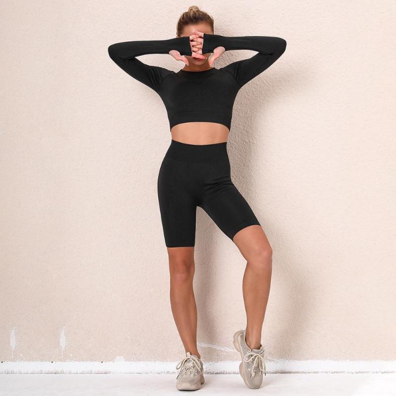 Yoga Outfit 2Pieces Gym Set Sports Top Women Shorts Fitness Suit Crop Seamless Active Long Sleeve Tracksuit Sportswear G, Dark blue yoga set
Yoga Outfit 2Pieces Gym Set Sports Top Women Shorts Fitness Suit Crop Seamless Active Long Sleeve Tracksuit Sportswear G, Dark blue yoga set