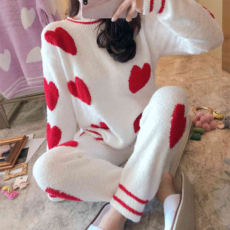 Women's Sleepwear soft pajamas women's autumn and winter coral veet lovely peach heart thickened two-piece suit can wear spring ho, Love -- purple
Women's Sleepwear soft pajamas women's autumn and winter coral veet lovely peach heart thickened two-piece suit can wear spring ho, Love -- purple