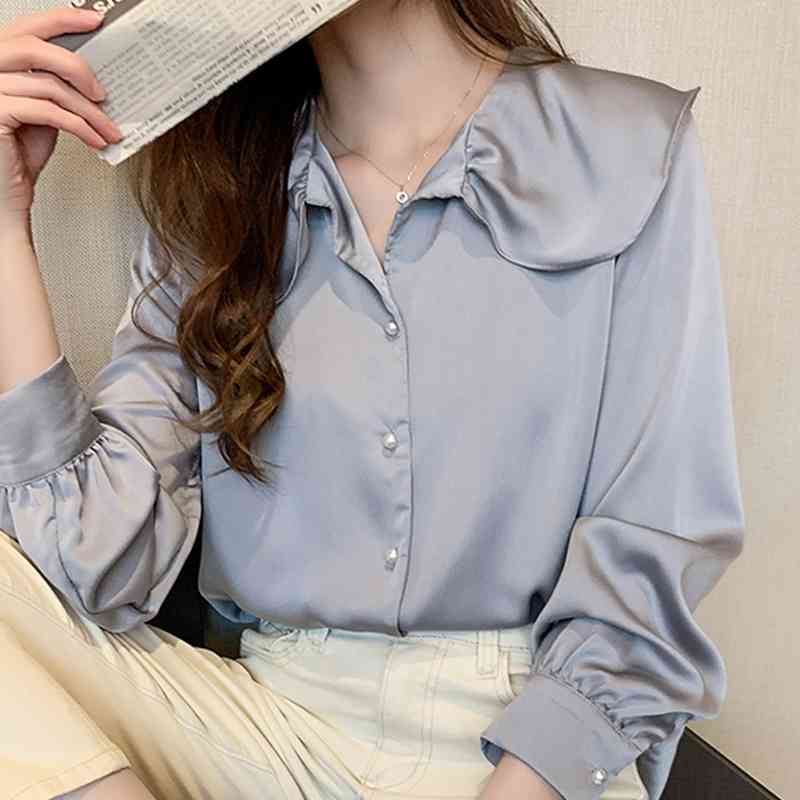 Autumn Long Sleeve Women Shirts Blouse Chiffon Shirt Blusa Blusas Camisas Mujer Tops D397 210602, Blue
Autumn Long Sleeve Women Shirts Blouse Chiffon Shirt Blusa Blusas Camisas Mujer Tops D397 210602, Blue