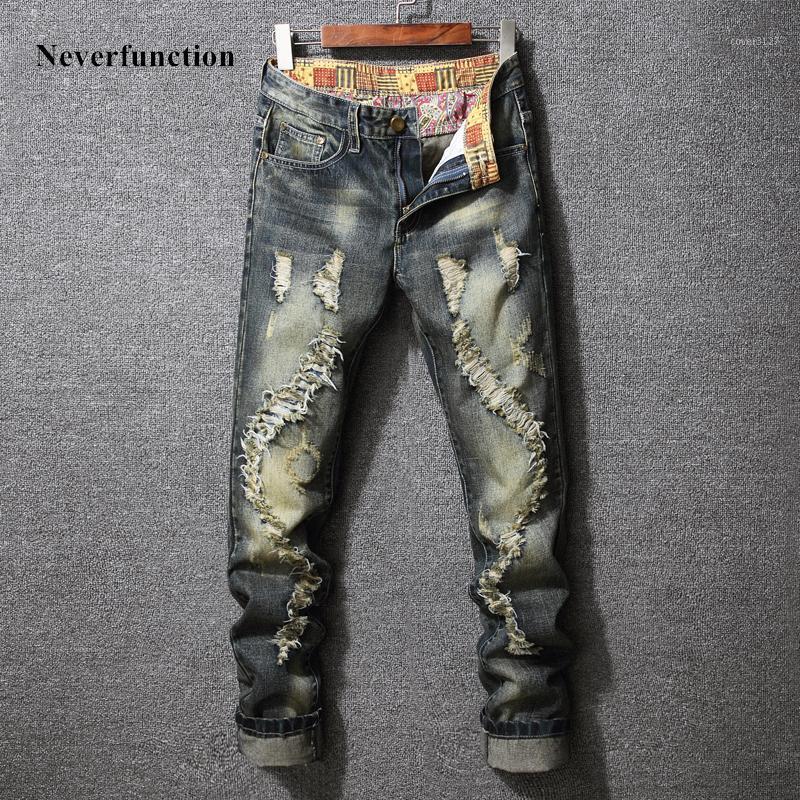 Men's Jeans Streetwear Vintage Ripped Skinny Designer Men High Quality Motorcycle Destroyed Hip Hop Holes Biker Denim Pants, Blue
Men's Jeans Streetwear Vintage Ripped Skinny Designer Men High Quality Motorcycle Destroyed Hip Hop Holes Biker Denim Pants, Blue