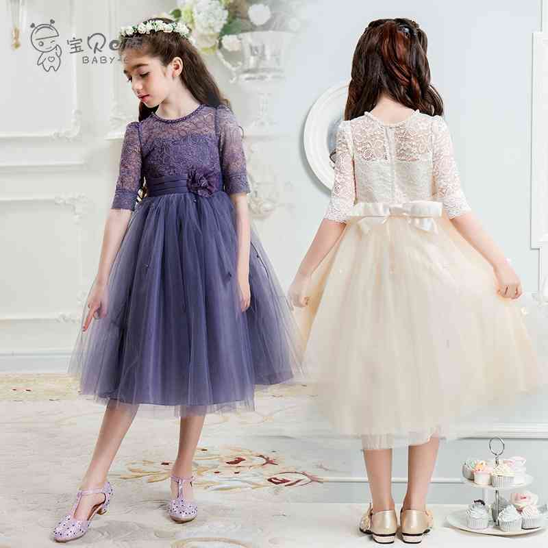 princess dress girls' flower wedding evening autumn new children's piano performance host dress, White
princess dress girls' flower wedding evening autumn new children's piano performance host dress, White
