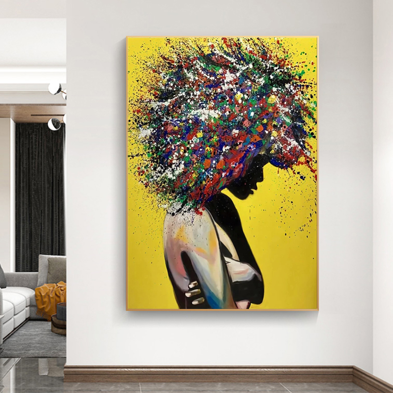Graffiti Art Canvas Painting Colorful Girl Poster Print Wall Pictures For Living Room Vintage Art Pictures Decoration Art