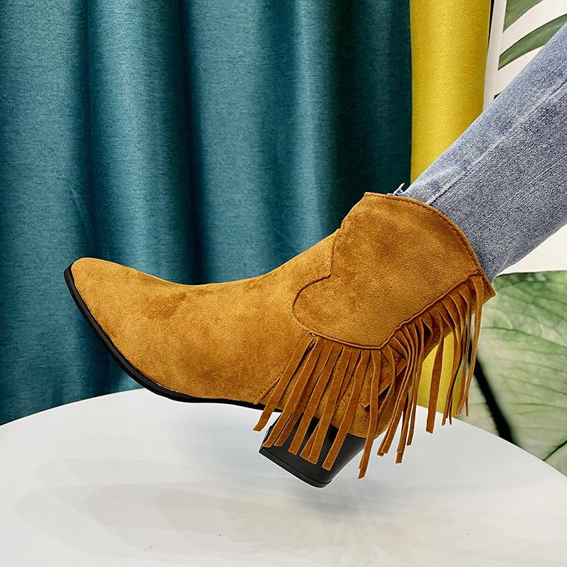 Boots 2022 Boot Ethnic Women Tassel Fringe Faux Suede Leather Ankle Woman Shoes Girl Flat Booties, Black 
Boots 2022 Boot Ethnic Women Tassel Fringe Faux Suede Leather Ankle Woman Shoes Girl Flat Booties, Black