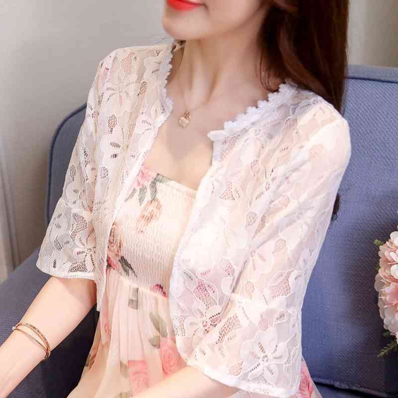 Blusas Mujer De Moda Short Sleeve Blouse Women Summer Blouse Tops Women V-neck Cardigan Hollow White Lace Blouse Shirt D17 210602
Blusas Mujer De Moda Short Sleeve Blouse Women Summer Blouse Tops Women V-neck Cardigan Hollow White Lace Blouse Shirt D17 210602