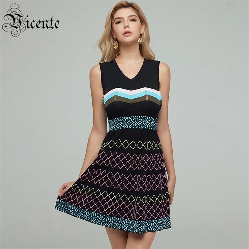 Trendy A-Line Jacquard Color Block Striped Sleeveless V Neck Celebrity Party Bandage Dress 210520, Multi
Trendy A-Line Jacquard Color Block Striped Sleeveless V Neck Celebrity Party Bandage Dress 210520, Multi