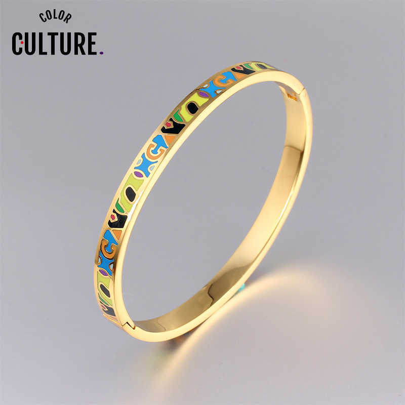 Bracelet Femme Titanium Stainless Steel Open Bangles Ethnic Colorful Enamel Costume Jewelery Q0720
Bracelet Femme Titanium Stainless Steel Open Bangles Ethnic Colorful Enamel Costume Jewelery Q0720