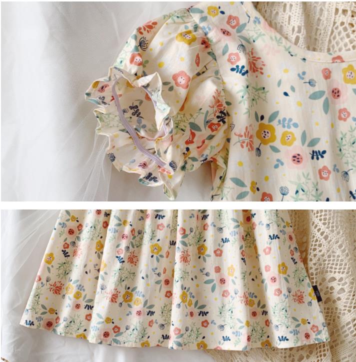 Girls floral dresses 2021 summer Korean version of baby girl children's princess dress kid clothes