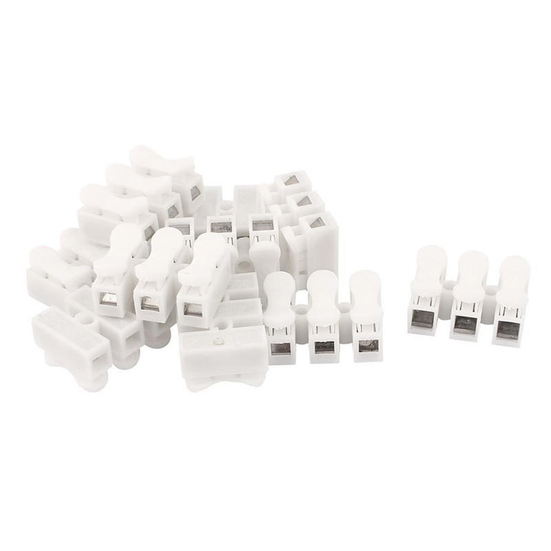 50Pcs CH-2 CH-3 Spring Wire Quick Connector Lighting Accessories 2P 3P Electrical Crimp Terminals Block Splice Cable Clamp Easy Fit Led Strip free shi