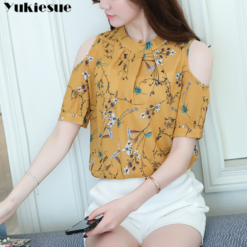 off shoulder chiffon blouse shirt women blusas shirts summer womens blouse and tops short sleeve print woman top Plus size 210519, Yellow
off shoulder chiffon blouse shirt women blusas shirts summer womens blouse and tops short sleeve print woman top Plus size 210519, Yellow