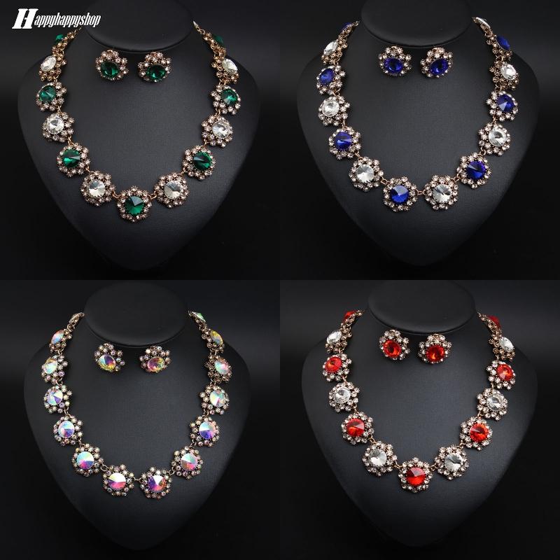 Earrings & Necklace Luxury Bridal Wedding Party Jewelry Sets Women Multicolor Rhinestone Choker And Dress Accessories, As pic
Earrings & Necklace Luxury Bridal Wedding Party Jewelry Sets Women Multicolor Rhinestone Choker And Dress Accessories, As pic