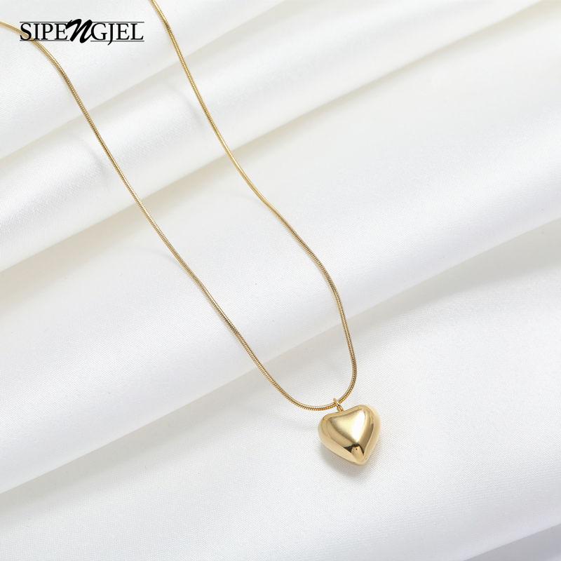Chains SIPENGJEL Fashion Stainless Steel Exquisite Love Heart Pedant Necklace Retro Minimalism Gold Choker For Women Jewelry, Silver
Chains SIPENGJEL Fashion Stainless Steel Exquisite Love Heart Pedant Necklace Retro Minimalism Gold Choker For Women Jewelry, Silver