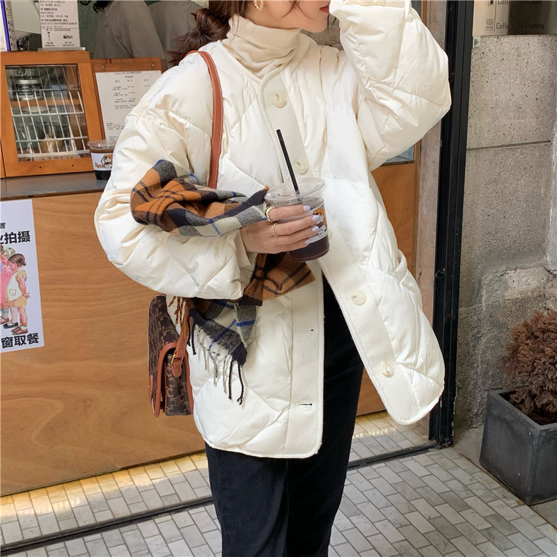 Chic Female Coat Winter Jacket Thick Warm Women Parkas Vintage Elegant Stitching Solid Single-breasted Parka 210421