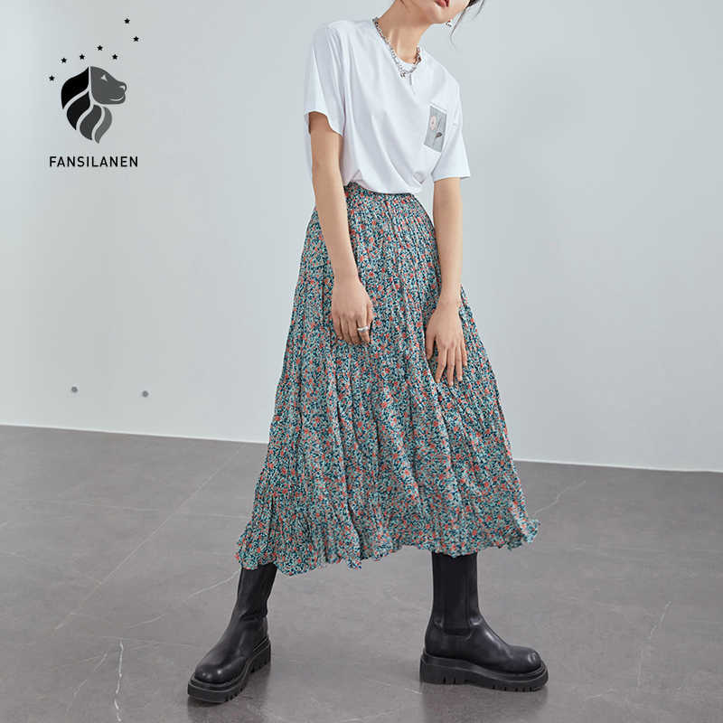 FANSILANEN Floral print long pleated skirt Women folds elegant boho summer Beach holiday elastic high waist female 210607
FANSILANEN Floral print long pleated skirt Women folds elegant boho summer Beach holiday elastic high waist female 210607