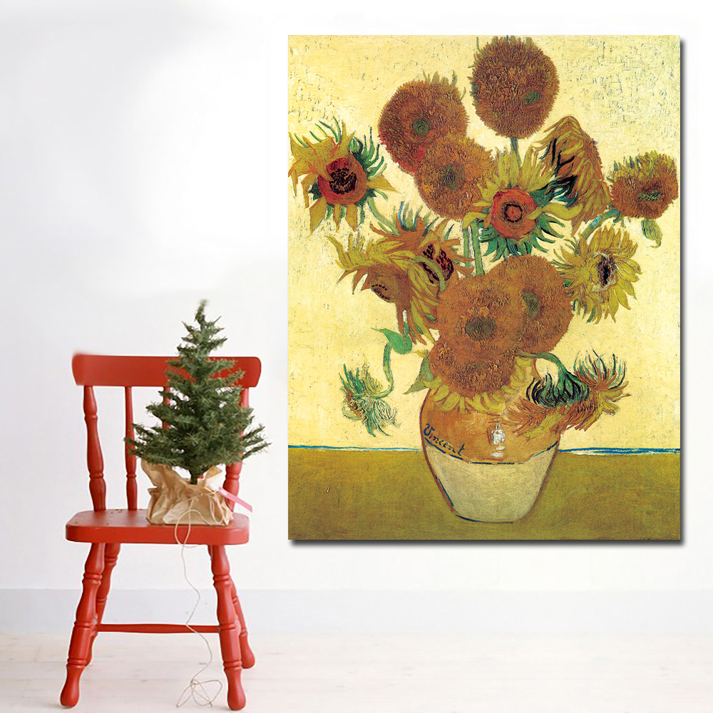 Vincent Van Gogh Sunflowers Vases Still Life Art Poster Home Decor printed cavcas Painting Unframed