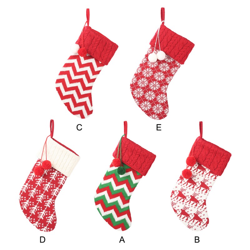 Knitted Christmas Stockings Tree Candy Bag Festival Holiday Decor Ornaments Kids Xmas Gift Hanging Bags Free shipping