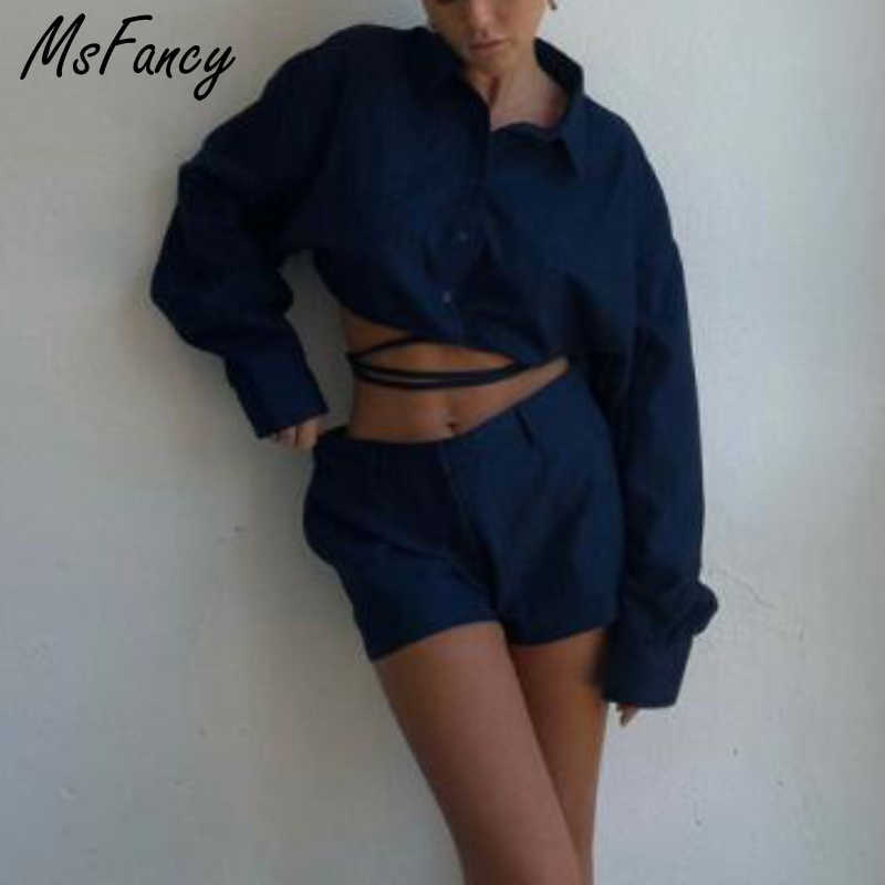 Msfancy Summer Shorts Sets Women Elegant Blue Striped Bandage Crop Tops High Waist Shorts Mujer 2 Pieces Suit 210604, Navy blue
Msfancy Summer Shorts Sets Women Elegant Blue Striped Bandage Crop Tops High Waist Shorts Mujer 2 Pieces Suit 210604, Navy blue