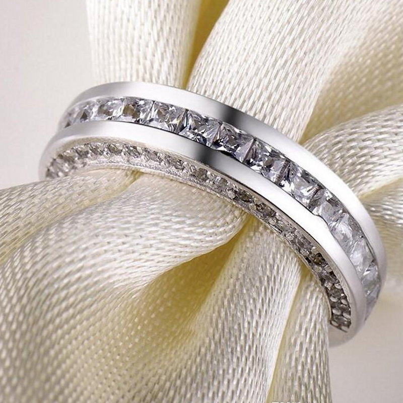 Vintage Fashion Jewelry 925 Sterling Silver Princess Cut White Topaz CZ Diamond Gemstones Women Wedding Band Ring
Vintage Fashion Jewelry 925 Sterling Silver Princess Cut White Topaz CZ Diamond Gemstones Women Wedding Band Ring