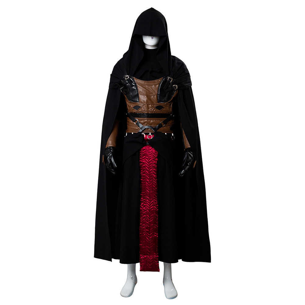 (In Stock) Star Cosplay Darth Revan Costume Black Cape Uniform Full Set Outfit Custom Made Halloween Costumes Y0913
