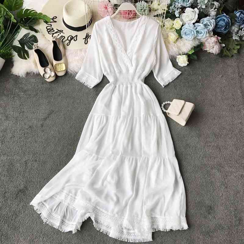 Retro Women Tassel Dress Elegant Summer V Neck Short Sleeve A Line Bodycon Dresses Fashion Ladies White Casual Robe 210602
Retro Women Tassel Dress Elegant Summer V Neck Short Sleeve A Line Bodycon Dresses Fashion Ladies White Casual Robe 210602