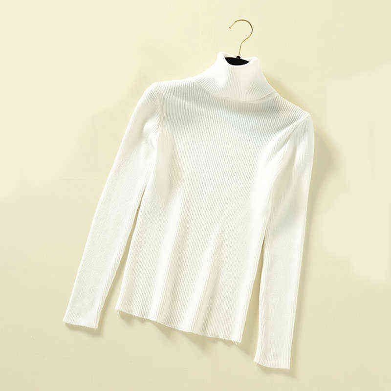 JMPRS Turtleneck Women Pullover Sweater Spring Jumper Knitted Basic Top Fashion Autumn Long Sleeve Korean Ladies Clothes 211109