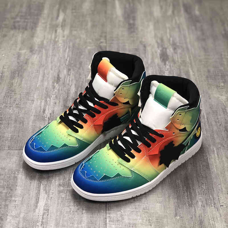 Shoes Jumpman 1 white Basketball JBalvin 1s Joint smiling face rainbow tie-dye Designer Sport Running, Bubble wrap packaging
Shoes Jumpman 1 white Basketball JBalvin 1s Joint smiling face rainbow tie-dye Designer Sport Running, Bubble wrap packaging