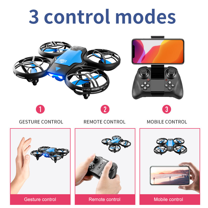 V8 Mini Drone 4K 1080P HD Camera WiFi Fpv Air Pressure Height Maintain Foldable Quadcopter RC Dron Toy Gift