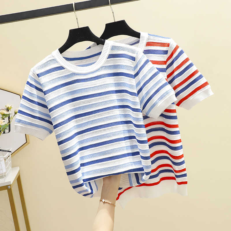 L-4XL plus size women Summer basic thin sweater pullover loose casual Stripe kint Oversized t shirt female pull jumper 210604, Red
L-4XL plus size women Summer basic thin sweater pullover loose casual Stripe kint Oversized t shirt female pull jumper 210604, Red