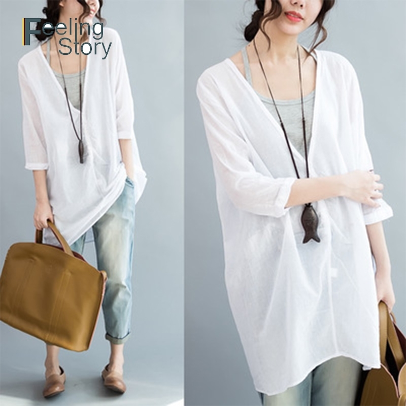 2 Pieces Set Fashion Korean White Linen Shirt Women Cotton Blouses Tops Plus Size Long Sleeve Shirts Sun Protection Clothing 210603, Navy blue
2 Pieces Set Fashion Korean White Linen Shirt Women Cotton Blouses Tops Plus Size Long Sleeve Shirts Sun Protection Clothing 210603, Navy blue