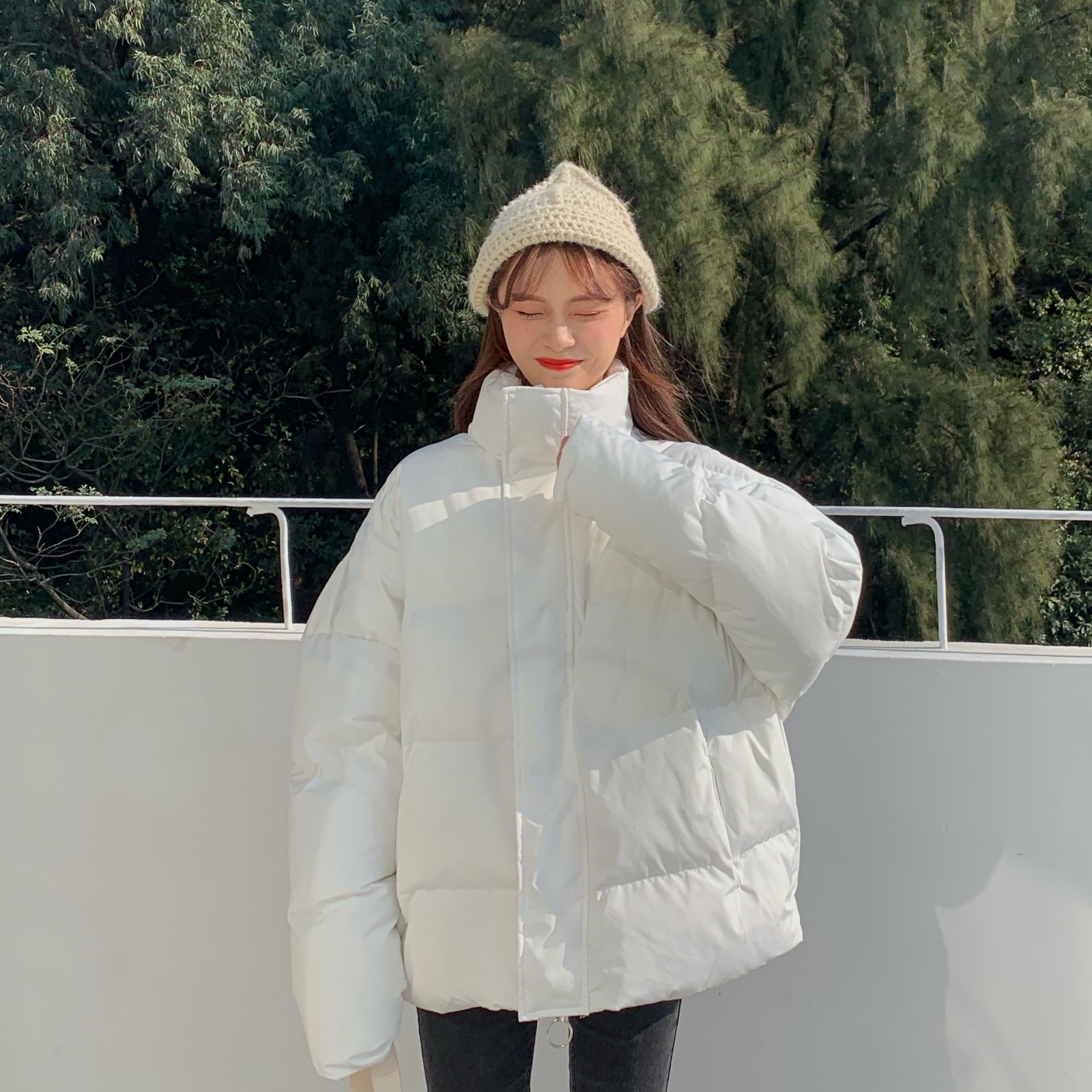 Brief Black Fashion Outwear Stylish All-Match Warm Basic Winter Loose Casual Women Solid Thick Coats Jackets 210421