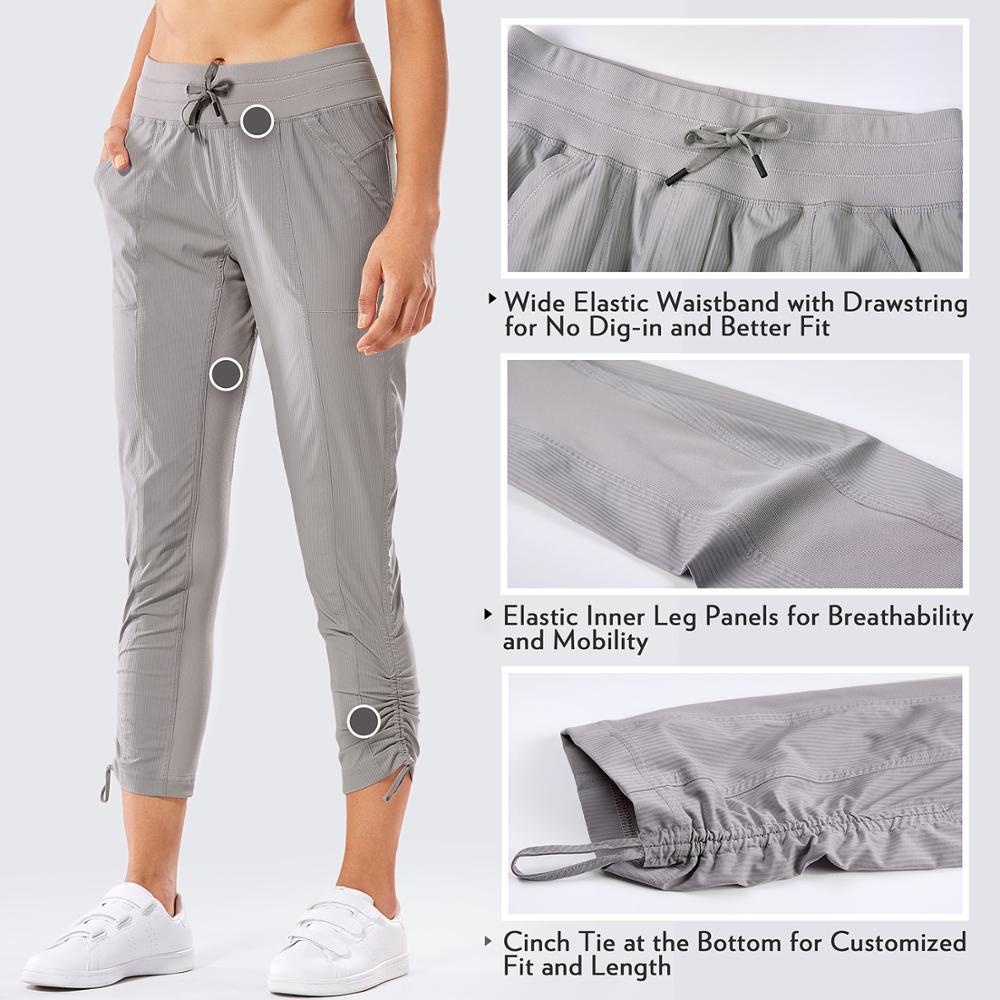 Striped Pants SYROKAN Women's Go to Studio Joggers Tapered Leg Sweatpants with Pockets -27Inches